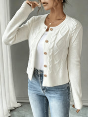Vittoria Rossignol | Cable-Knit Button-Front Cardigan For Women