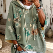 Isadora Beaulieu | Floral Hooded Cape Sweater For Women