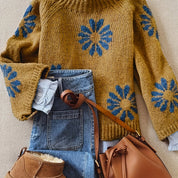 Ottavia Ferraro | Floral-Knit Sweater With High Neck For Women