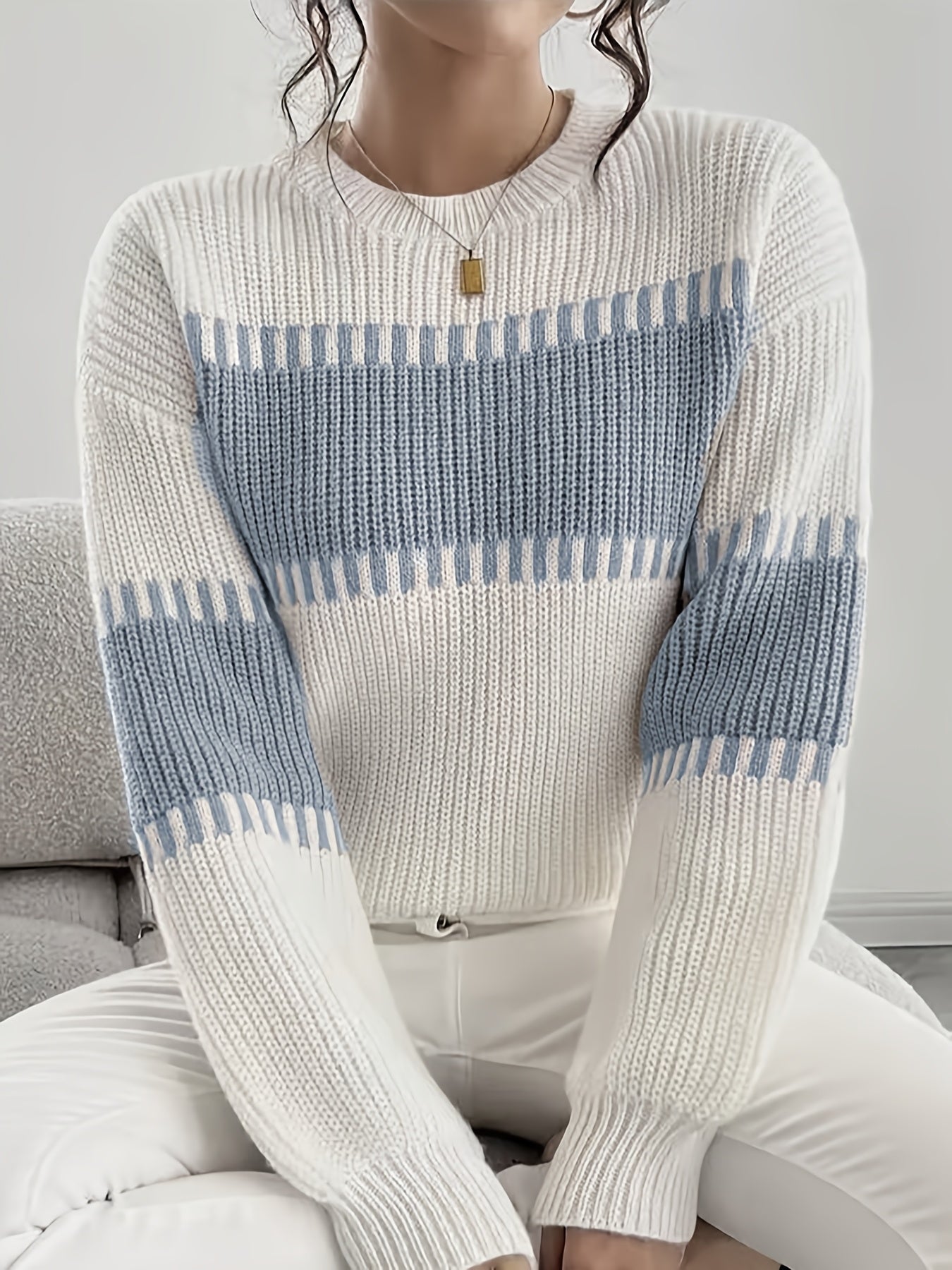 Margaux Thibault | Colour-Block Striped Sweater For Women