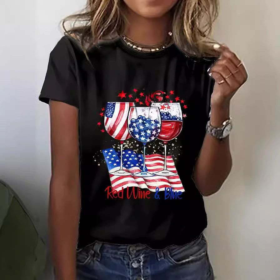 Devin Merriweather | American Flag Jet Graphic T-Shirt For Women