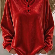 Amelinda Voscroft | Velvet Button Sweatshirt For Women