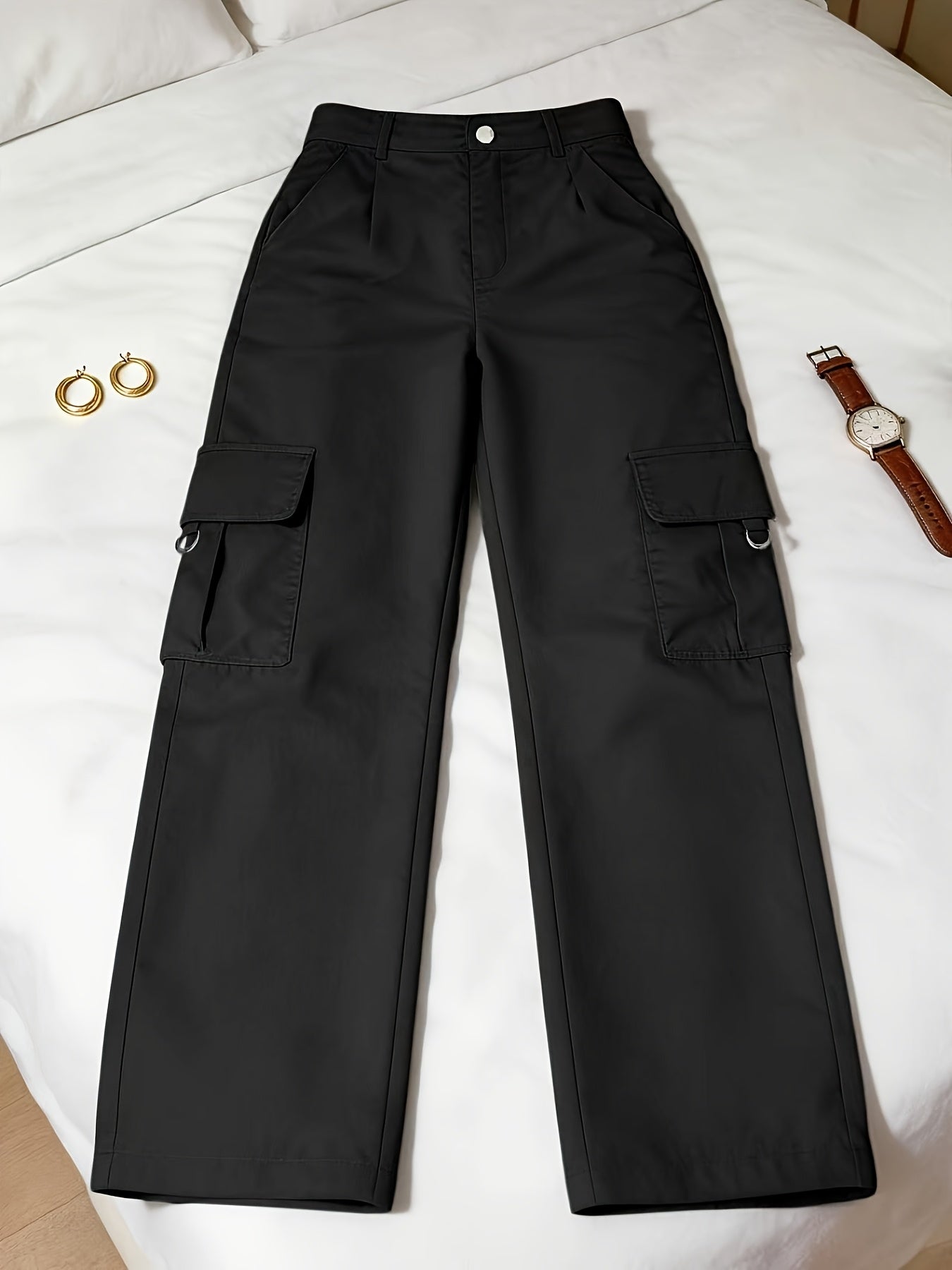 Sabine Hollande | High-Waisted Wide-Leg Cargo Pants For Women