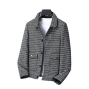 Ward Lingate | Houndstooth Button-Up Jacket For Men