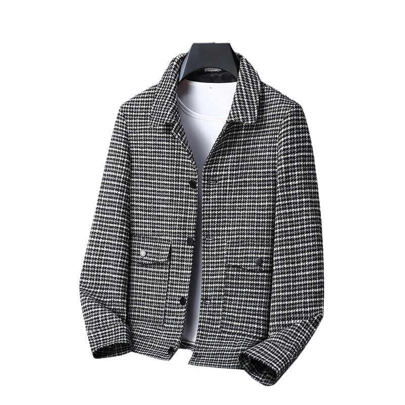 Ward Lingate | Houndstooth Button-Up Jacket For Men