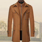 Dawson Haldale | Double Collar Wool Blend Winter Coat For Men