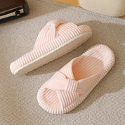 Odette Villeneuve | Cross-Strap Corduroy Slippers For Women