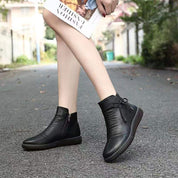 Isabelle Fontaine | Leather Ankle Boots With Bow Detail For Women