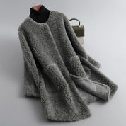 Elle Fenbrook | Mid-Length Teddy Coat For Women