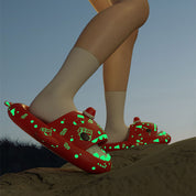 North Star | Red Luminous Shark Christmas Slippers For Women