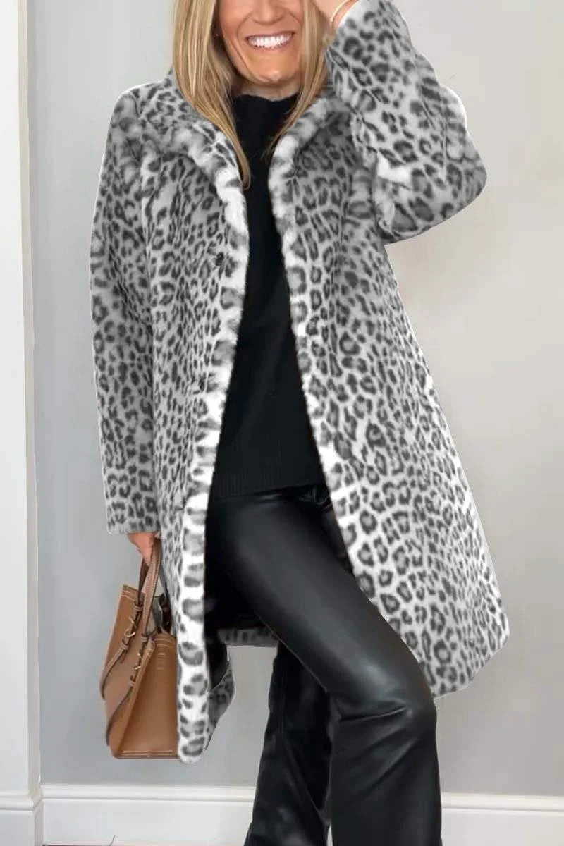 Josie Tarbury | Leopard Print Faux Fur Coat For Women
