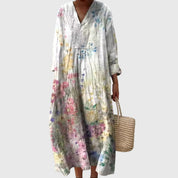 Beatrix Colombe | Colorblock Patchwork Stripe Maxi Dress