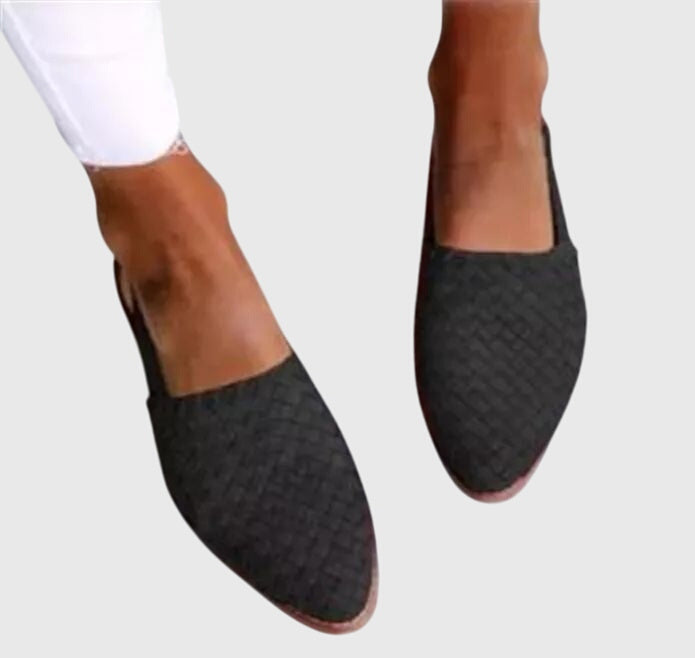 Genevra Aldenmoor | Tan Woven Leather Orthopedic Flat Loafer