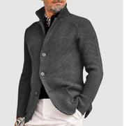 Wade Belham | Stand Collar Knit Cardigan Jacket For Men