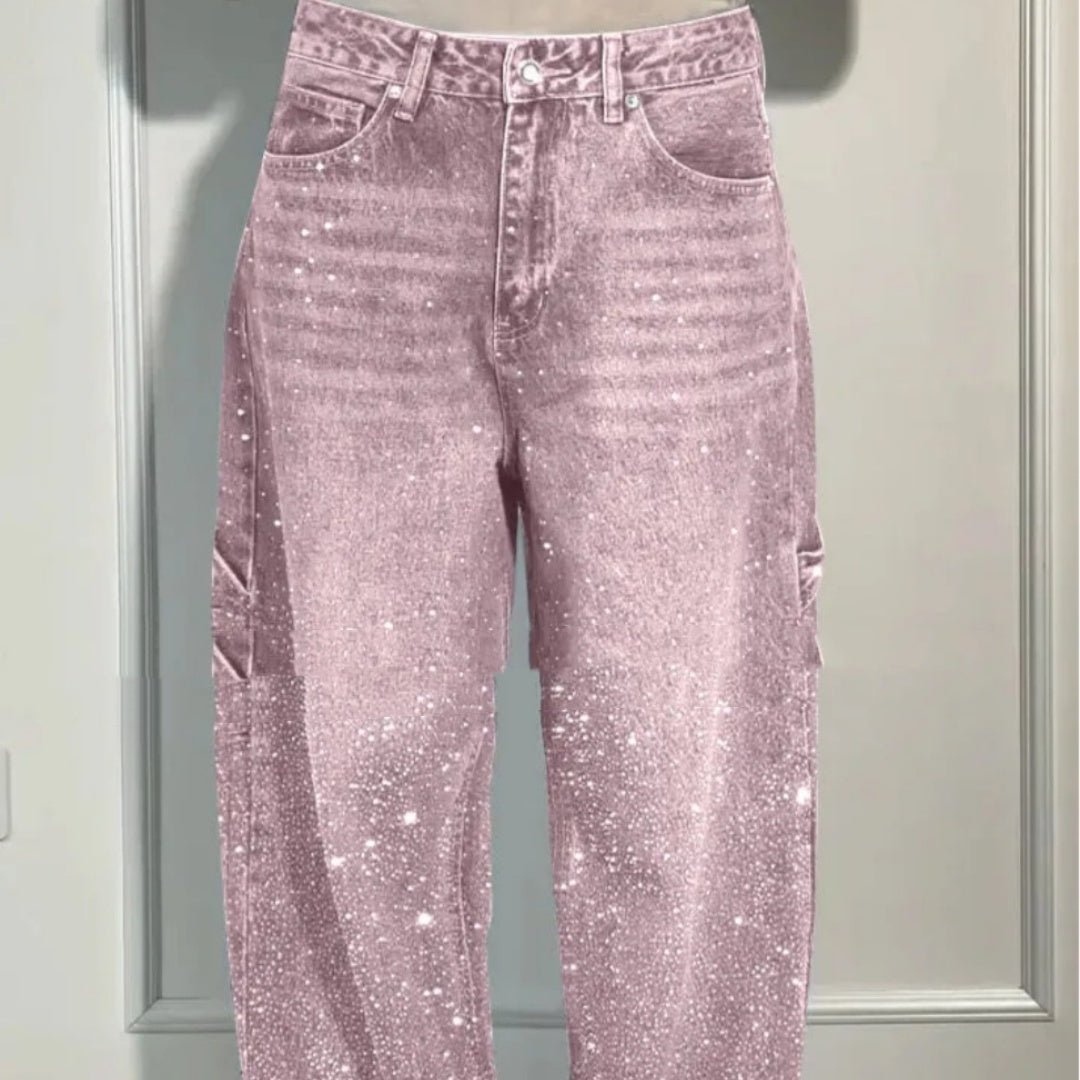 Veronique Salvatori | Rhinestone Straight-Leg Jeans For Women