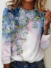 Josephine Lambert | Halloween Cat Print Long Sleeve Top For Women