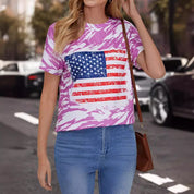 Cassidy Fontaine | American Flag Print T-Shirt For Women
