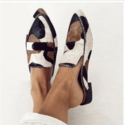 Alessia Vantroy | Cow Print Pointed-Toe Loafers For Women
