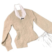 Séverine Aubert | Off-Shoulder Cable-Knit Sweater For Women