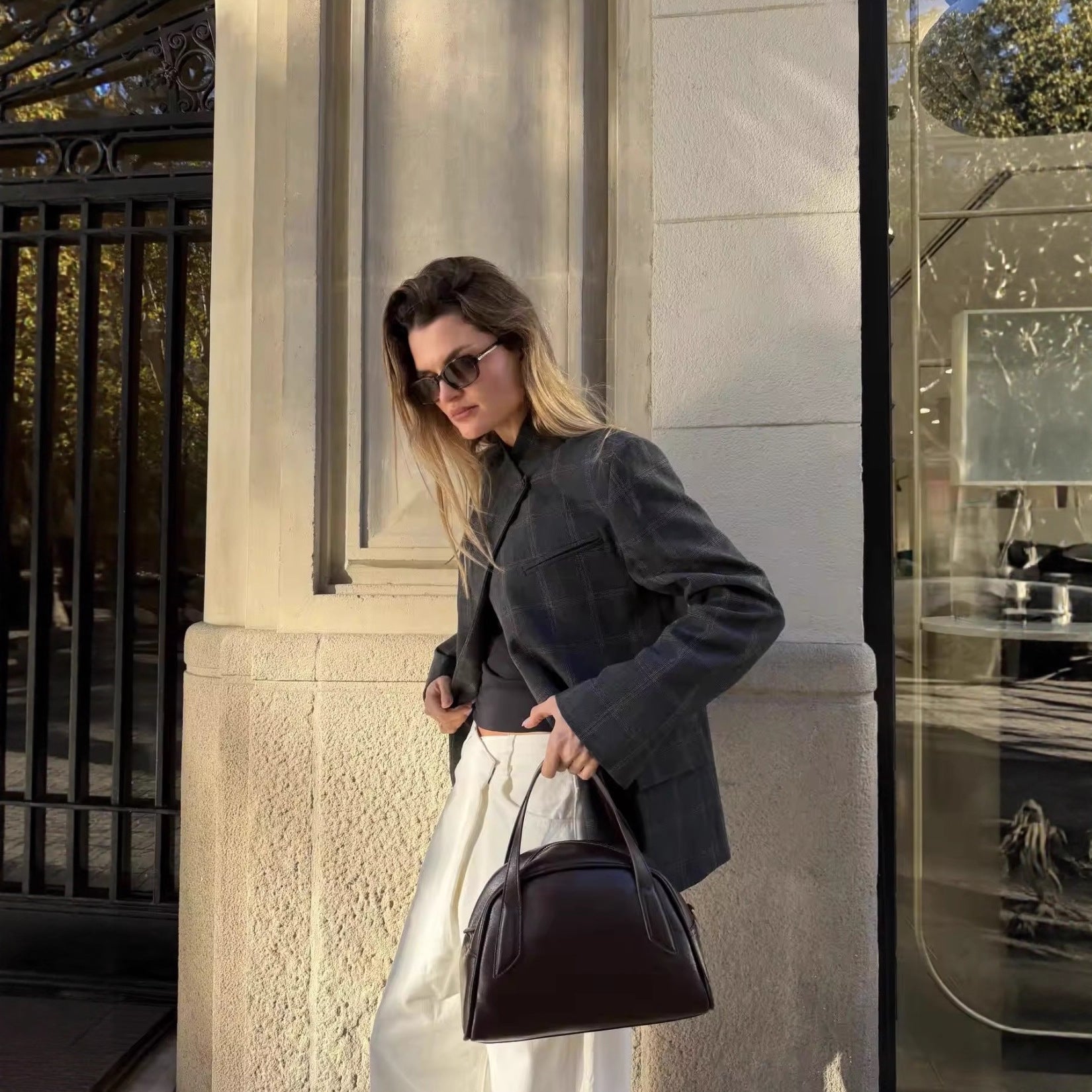 Corinne Vantrelle | Plaid Work Jacket For Women