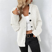 Serena Vitale | Hooded Button-Front Knit Cardigan For Women
