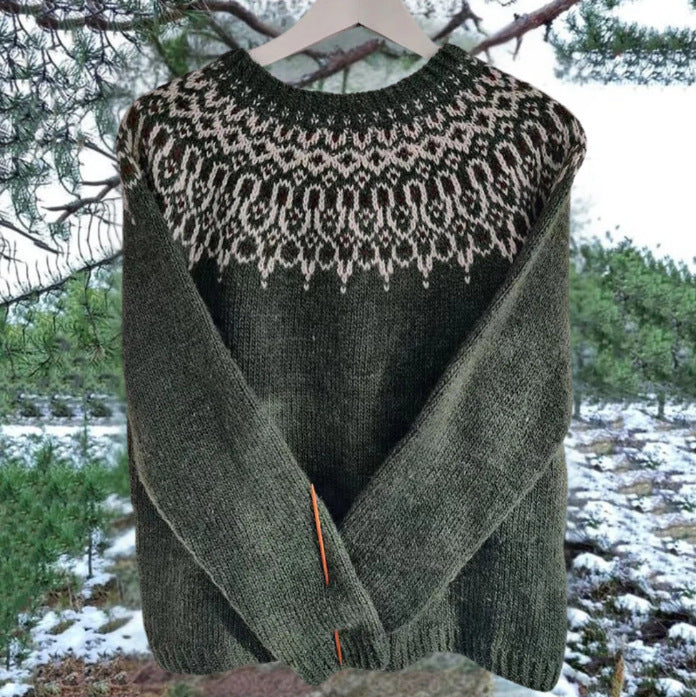 Solange Winterbourne | Nordic Fair Isle Oversized Sweater For Women