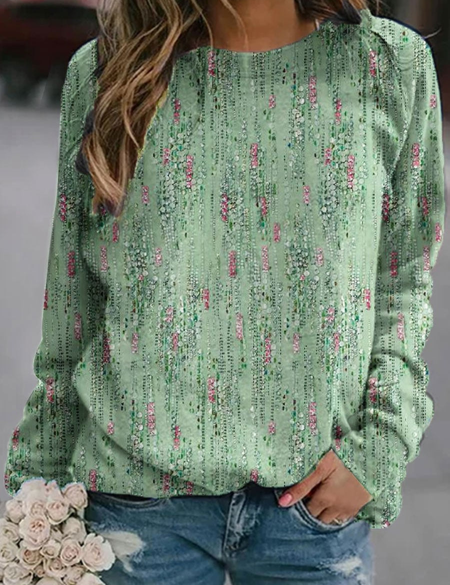 Delphine Ashcombe | Butterfly Floral Print Long Sleeve Sweater For Women