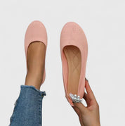 Elspeth Mourning | Black Knit Ballet Flats with Ergonomic Sole