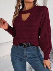 Sabine Deschamps | Choker Cable Knit Sweater For Women