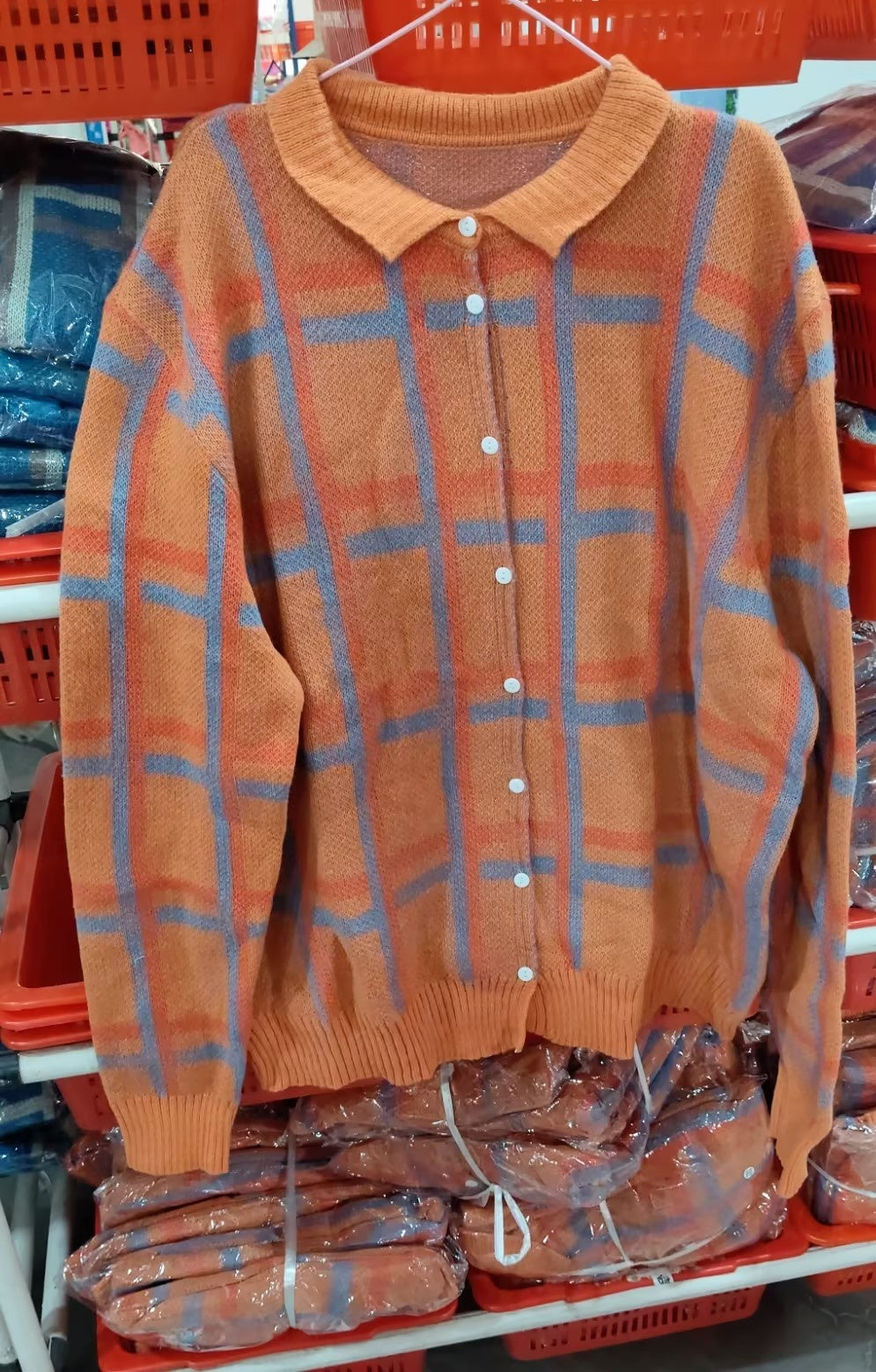 Helena Stirling | Plaid Knit Button-Up Sweater For Women