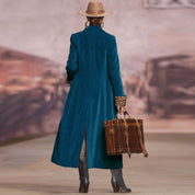 Bess Langham | Long Velvet Lapel Coat For Women