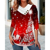 Margaux Lefevre | Colorblock V-Neck Long Sleeve Top For Women
