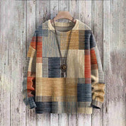 Maximilian Rutherford | Abstract Patchwork Print Sweater For Men