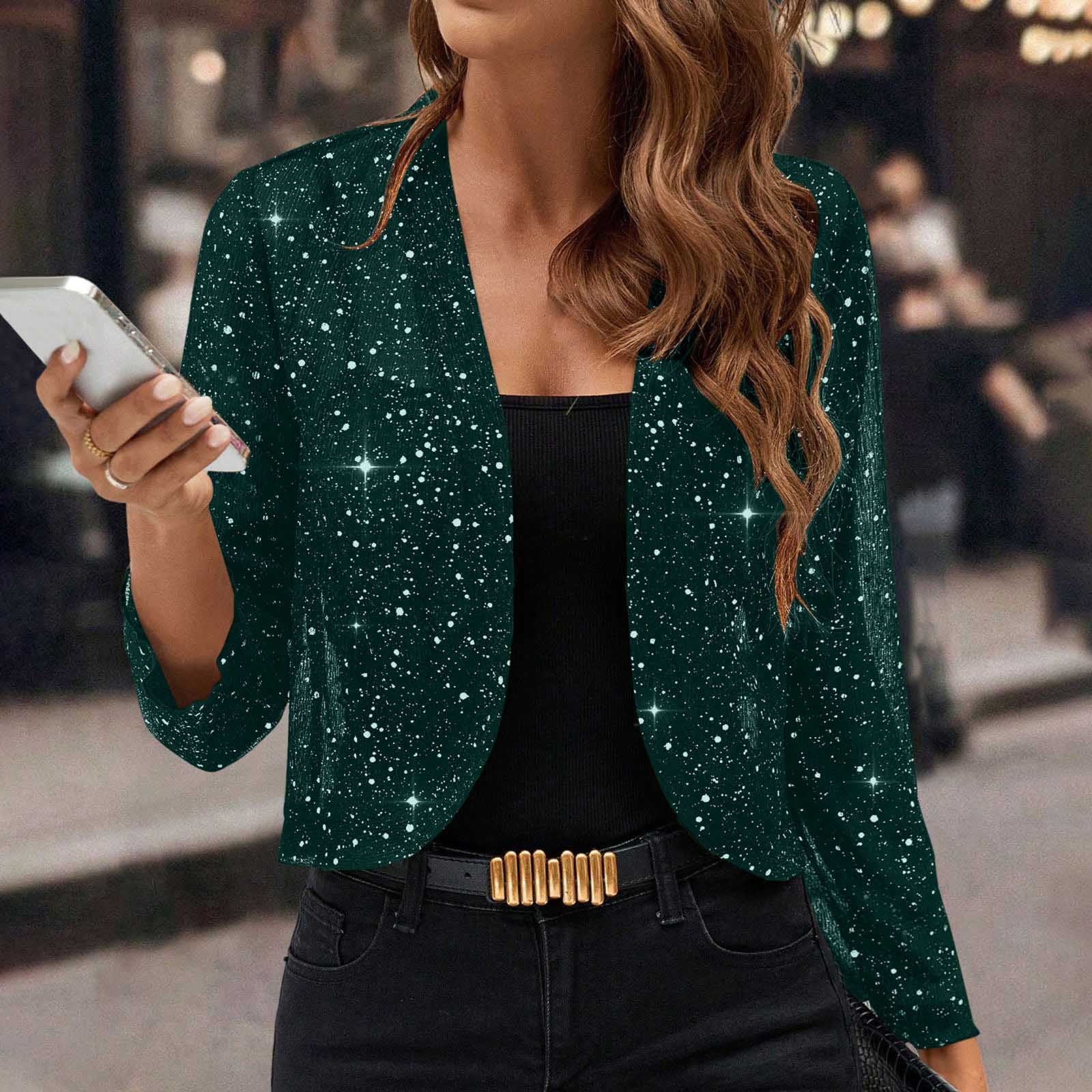Birdie Milgate | Sequin Shimmer Cropped Jacket For Women