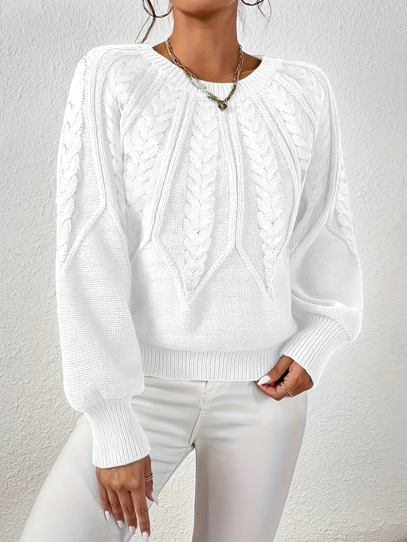 Fabienne Cortland | Cable-Knit Round-Neck Sweater For Women