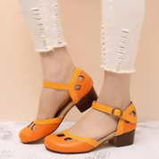 Evangeline Sorel | Green Orthopedic Low-Heeled Sandals for Women