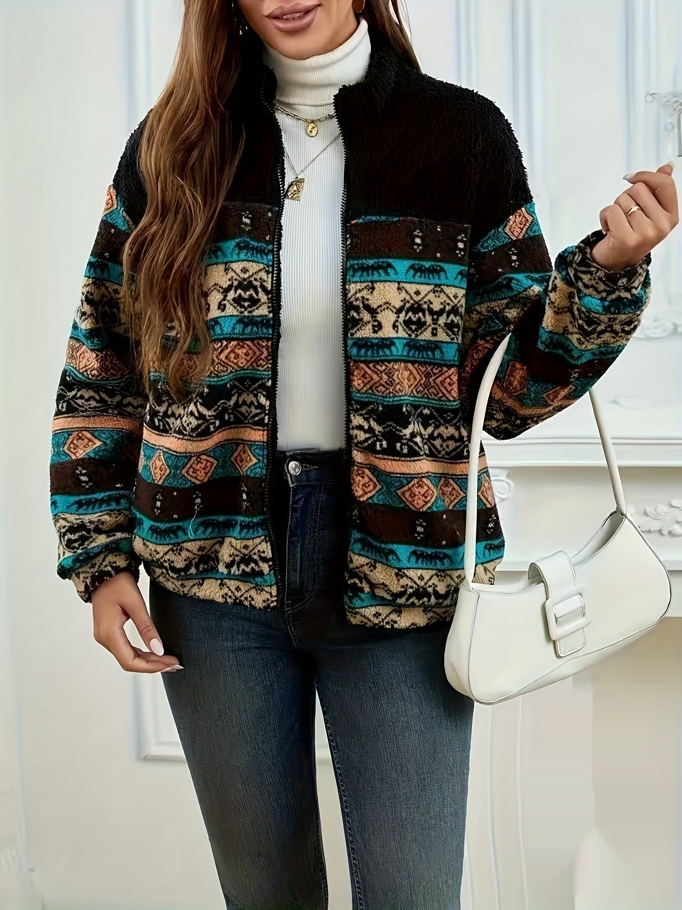 Maisie Everdale | Patterned Zip Jacket For Women