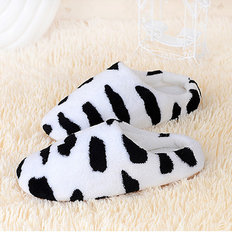 Marlo Thornford | Cow Print Fluffy Slippers For Women