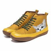 Isabella Fontaine | Cat Print High-Top Boots For Women