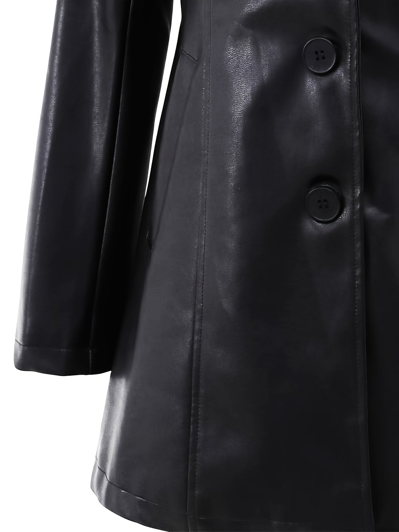 Serena Blackwell | Tailored Mid-Length Faux Leather Coat For Women