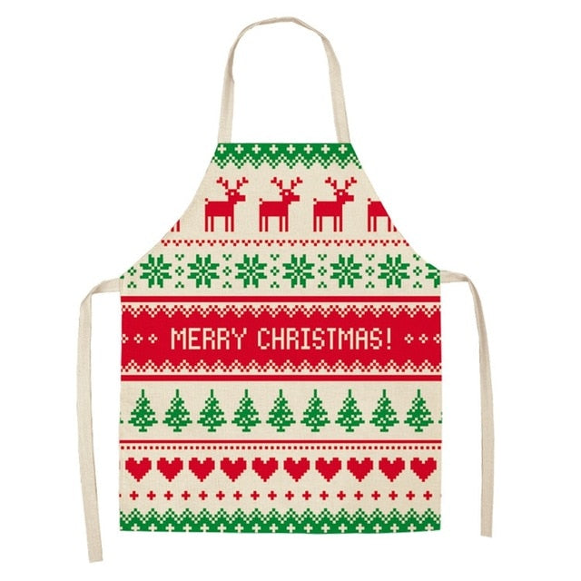 Marguerite Duvernay | Linen Look Christmas Apron With Festive Print