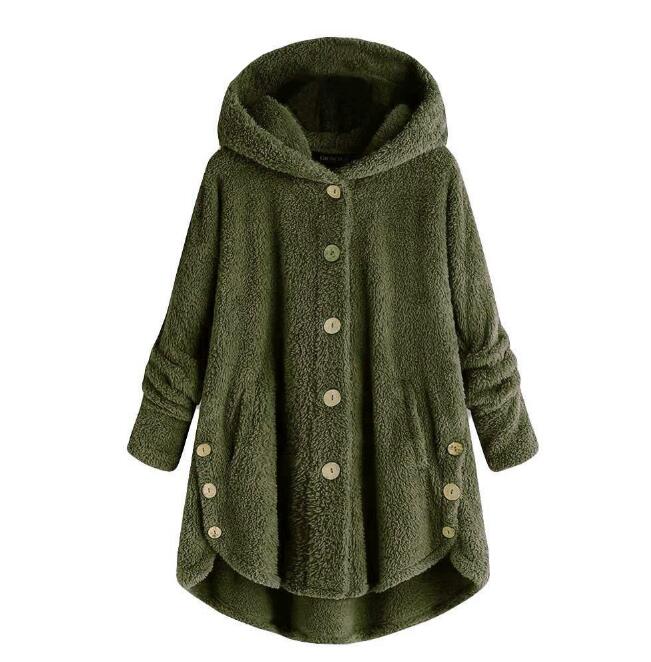 Colette Duval | Leopard Print Hooded Plush Coat For Women