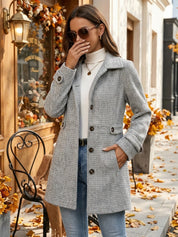 Gabrielle Norwood | Herringbone Pea Coat With Belted Waist