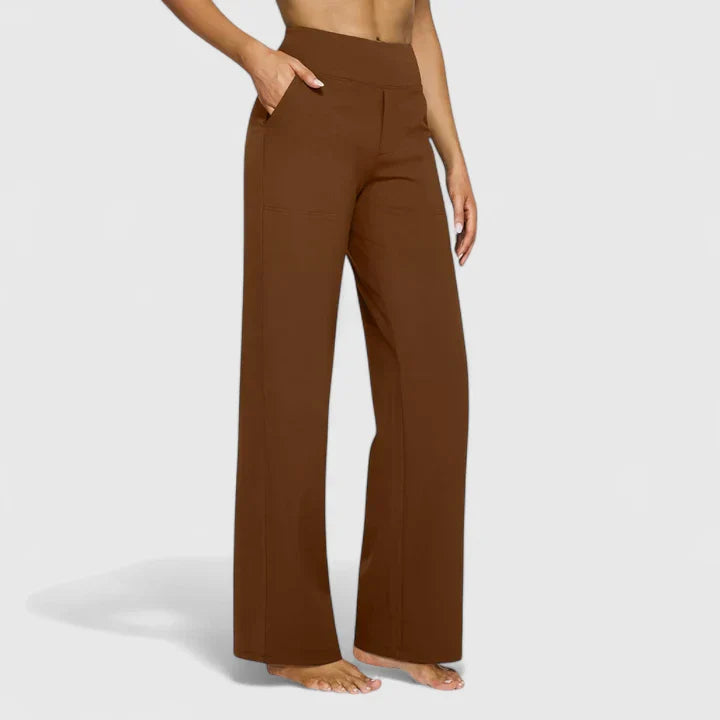 Emmeline Vosshardt | High-Waist Wide-Leg Pants in Beige