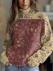 Marianne Castellucci | Floral-Print Turtleneck Sweater For Women