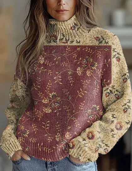 Marianne Castellucci | Floral-Print Turtleneck Sweater For Women