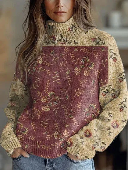 Marianne Castellucci | Floral-Print Turtleneck Sweater For Women