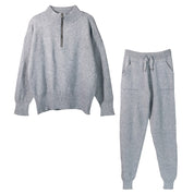 Ophelia Renard | Zip-Up Knitted Two Piece Set For Women