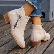 Harriet Stonewood | Suede Ankle Boots For Women With Side Zipper