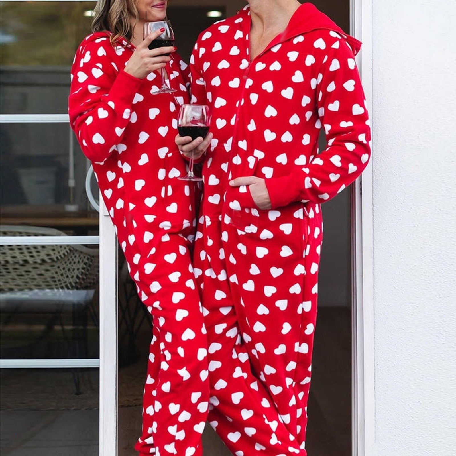 Joy | Black Candy Cane Christmas Pajamas Unisex & Couples